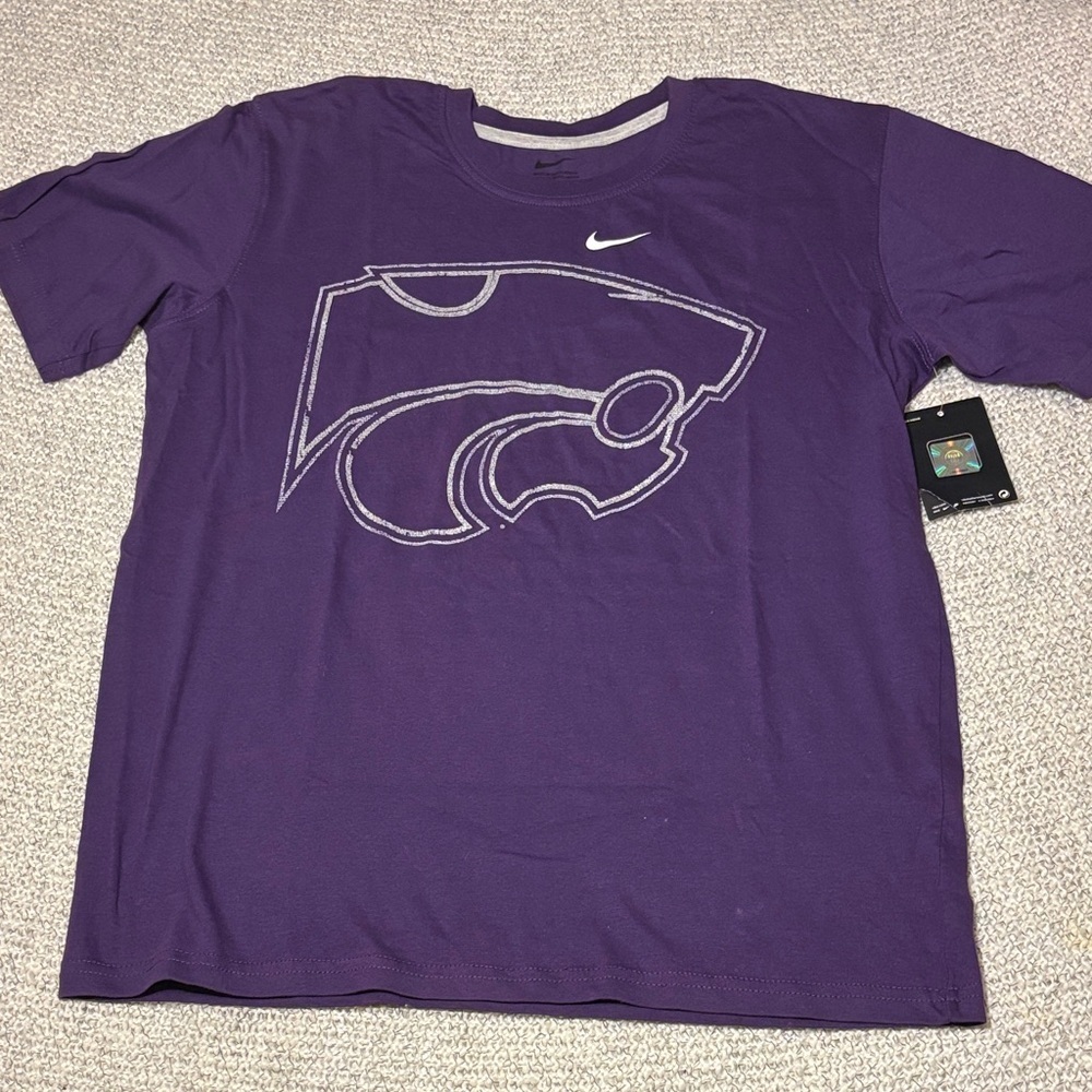 Nike KSU Kansas State University Wildcats Purple Short Sleeve Tee